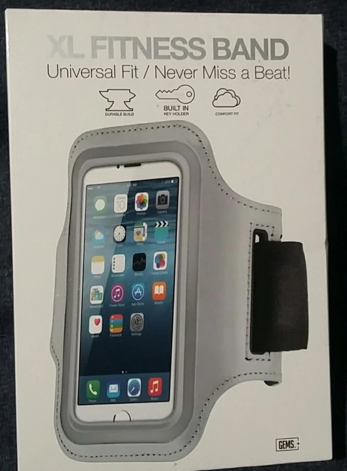 XL Universal Fitness Band Fits iPhone 6 Light Gray Runnig Phone & Key Holder - Image 1 of 1