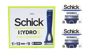 Schick Hydro 5 4-IN-1 Groomer Battery Power 1 Razor Handle + 17 Cartridges - Picture 1 of 9