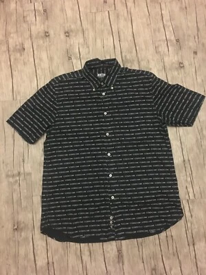 iceberg Striped monogram Mens Designer short sleeved Retro shirt, large - Image 1 of 3