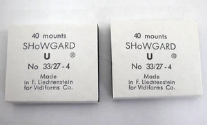 Showgard 33/27 U Dark Stamp Mounts 2 Packs of 40 for UN Commemoratives NOS m83a - Picture 1 of 2