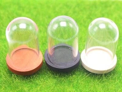 2 peças cúpula de cilindro de vidro miniatura com base de madeira medalhão de memória 25X38mm - Imagem 1 de 4