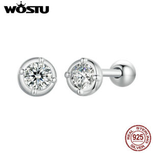 WOSTU 925 Sterling Silver Exquisite Moissanite Ear Earrings Jewelry Women Gifts