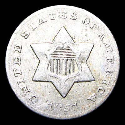 1851-O Silver Three Cent Piece 3cp ---- Nice Coin ---- #732V - Image 1 of 2