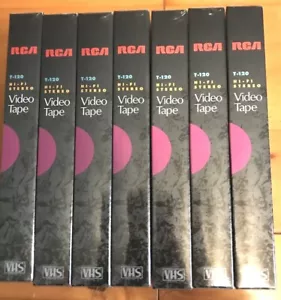 Confezione 7 nastri videoregistratore RCA VHS Hi-Fi Stereo T-120 6 ore vuoti nuovi sigillati - Foto 1 di 5