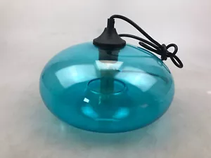 Lampada a sospensione lampada a sospensione lampada a pedale vetro azzurro turchese - Foto 1 di 10