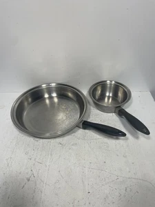 Vintage Cordon Bleu Saucepan Pressure Bonded Stainless Steel 7” & 12” Skillet - Picture 1 of 16