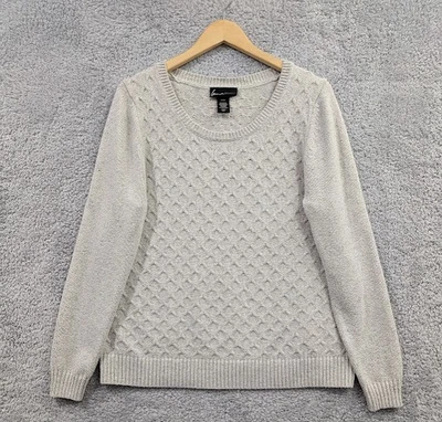 Suéter Lane Bryant Mujer 18/20 Texturizado Pullover Cuello Redondo Tejido Botones Metálicos Foto 1 de 4