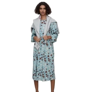 Vestido midi ZARA para mujer estampado floral con volantes talla grande pequeño ligero *hágalo usted mismo - Imagen 1 de 13