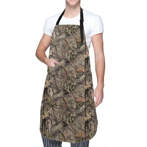 Hunting Camouflage Forest Apron Adjustable Bib Aprons With 2 Pockets For Men ... - Picture 1 of 7