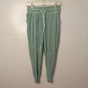 No Boundaries Girls Small Crushed Velvet Mint Green Jogger Pants. Athleisure - Picture 1 of 10