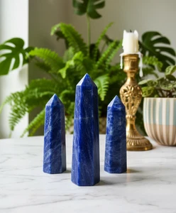 Sodalite Crystal Tower Obelisk Point – Healing Wand Reiki Energy Stone - Picture 1 of 1