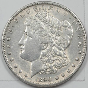 US 1890-S Silver Morgan Dollar AU U2066 combine shipping - Picture 1 of 2