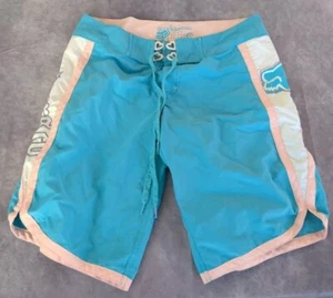Fox Girls Board Shorts Women's BLUE PINK Size 5 EUC - Picture 1 of 6