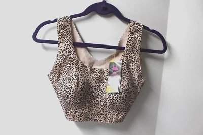Bali Bra Comfort Pullover Back Smoothing Removable Cups Leopard Size M NWT - Image 1 of 4
