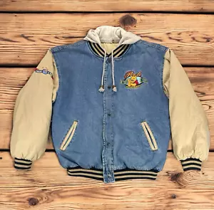 Vintage 90’s Disney Winnie The Pooh Loyal True Denim Bomber Varsity Jacket Size XL - Bild 1 von 18