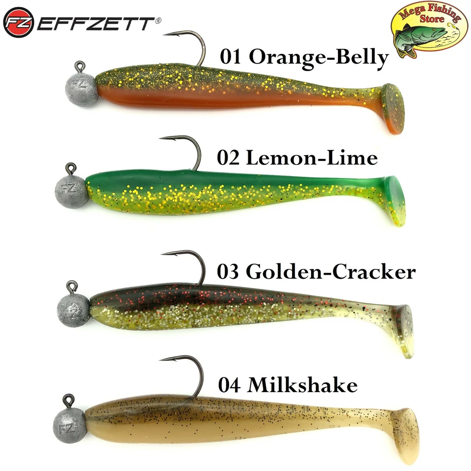 DAM EFFZETT RTF Greedy Shad Gummifisch + Jigkopf - Raubfisch Köder - 8  10  12cm - Bild 1 von 2
