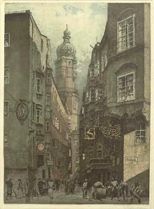 Josef Eidenberger - Innsbruck, Austria -Original Signed Color Etching - Picture 1 of 5