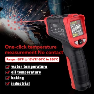 IR Thermometer Infrarot Pyrometer Laser LCD 12:1 Temperatur bis 880°C Messgerät~ - Bild 1 von 12