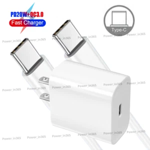 PD To Type C Fast Charger Sync Cable 20W Wall Adapter For Android iPad Pro Air - Picture 1 of 16