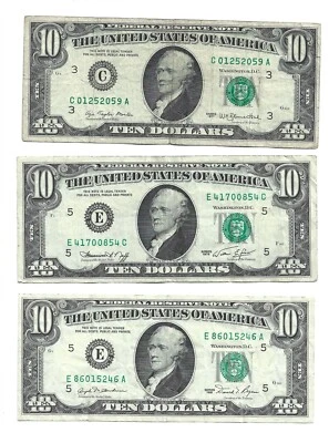 1977 Philadelphia $10 note 1974 Richmond 1981 Richmond Your Choice LOT W - Image 1 of 2