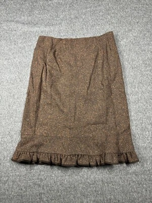 Nanette Lepore Falda 8 Mujer Mezcla Lana Marrón Foto 1 de 4