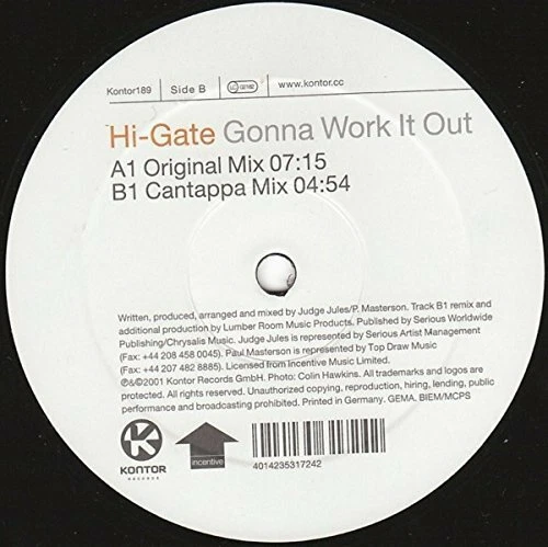 Hi-Gate | 12" | Gonna work it out (Orig./Cantappa, 2001) - Image 1 of 1