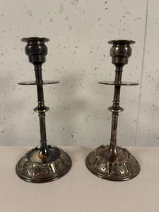 Antique Rare Early Berndorf Alexander Schoeller Silver Plated Candle Holders - Picture 1 of 23