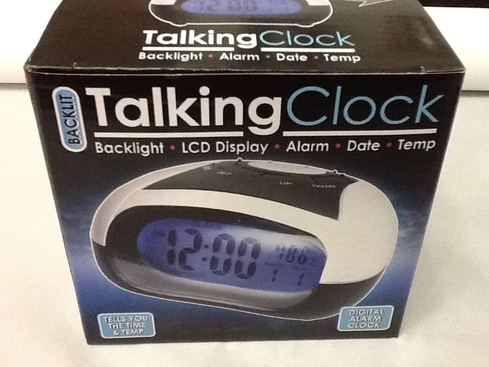 Premium ENGLISH Talking Speaking LOUD Alarm Clock sound Time Date Temp 12/24 Hr - Image 1 of 4