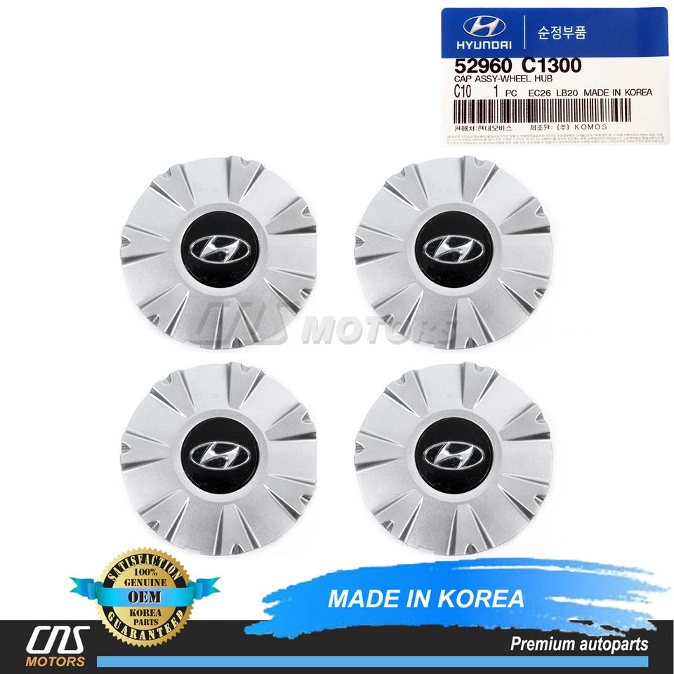 GENUINE Wheel Center Caps 4 PCS for 2015 2016 2017 Hyundai Sonata OEM 52960C1300 - Изображение 1 из 4