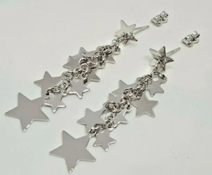 Sterling Silber Sterne Ohrhänger Kette Ohrringe 5,8 g *NEU* 925 Weihnachten BFF Geschenk - Bild 1 von 10