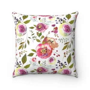 Pink Rose Decorative Floral Throw Pillows Home Decor  Decorative with Insert - Picture 1 of 6