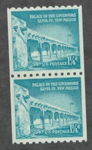 US. 1054A. 1 1/4c. Washington Coil Pair. Small Holes. More Centering. MNH. 1960 - Picture 1 of 2