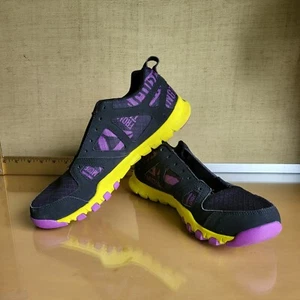 Reebok Sublite Running Shoes Womens Size 8.5 US Black Pink Yellow Memory Foam - Picture 1 of 10