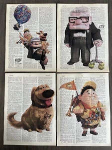 Disney Up Film Thema Wörterbuch Druck Kunst - 4er Set - Bild 1 von 5