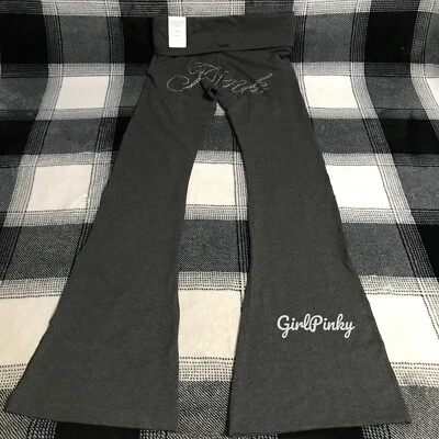 vs PINK flare leggings CHARCOAL HEATHER GREY BLING LOGO SIZES XS-XXL AND SHORT - Image 1 of 4