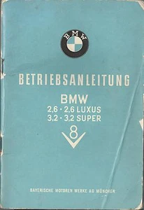 BMW GEL BARROCO 2.6 3.2 V8 lujo súper manual de instrucciones 1960 manual BA - Imagen 1 de 10