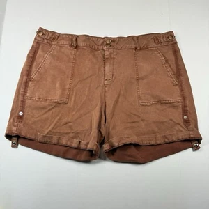 BKE Women's Rust Shorts Button Details High Rise Size 34 - Picture 1 of 13
