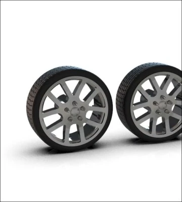 "Ruedas Dodge SRT 1:64 26"" con neumáticos de bajo perfil".  Impreso en 3D Foto 1 de 2