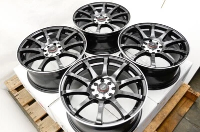 16" Black Wheels Rims 4x100 4x108 Fit Kia Rio Ford Fiesta Toyota Yaris Scion xB - Image 1 of 4