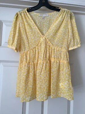 Muñeca bebé bohemia Michael Kors floral talla pequeña S manga corta semi transparente Foto 1 de 4