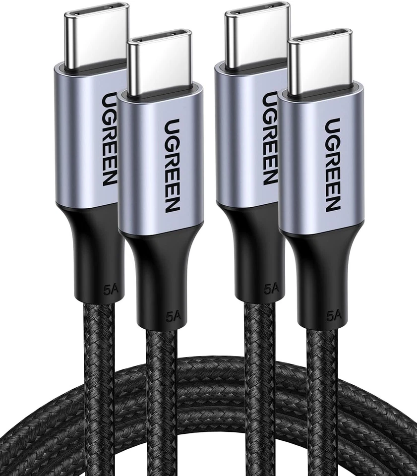 UGREEN 2 Pack USB C to USB C Charger Cable Type C 100W PD Fast Charging Cord Co