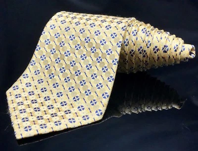 JONES Нью-Йорк 100% шелк геометрический бриллиант печать желтый галстук - Изображение 1 из 4