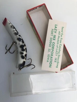 Vintage Lazy Ike lure KL4 Huskie Ike, used with original box and papers - Image 1 of 4