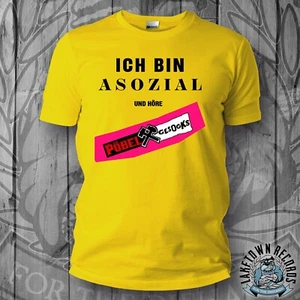 PÖBEL & GESOCKS - ASOZIAL T-Shirt S-3XL Punk Oi! Punkrock Skinhead Becks Pistols - Picture 1 of 2