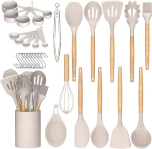 OZ - 33 PCS Chef Kitchen Cooking Utensils Set, Non-Stick Silicone Cooking Kitche - Picture 1 of 6
