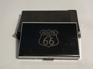 ROUTE 66 Silver Mirror Metal ID Card Business Wallet Slim Case Professional New - Picture 1 of 5