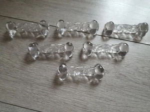 Repose couteau, couvert, en verre Modèle torsadé 3 boules Ensemble de 6 Art Déco - Imagen 1 de 7