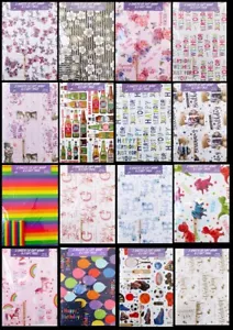 WRAPPING PAPER , BIRTHDAY NEW BABY WEDDING GIFTWRAP 2 SHEETS & 2 GIFT CARD TAGS - Picture 1 of 52