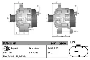 Neu OE Denso Lichtmaschine BMW 3.0i Benzin N55B30A Motor DAN1135 12317616119 - Bild 1 von 3