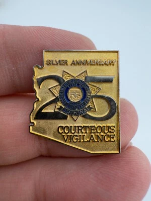 Arizona Department Of Public Safety 25-Year Silver Anniversary Lapel Hat Pin - Image 1 of 4